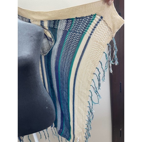 Altar'd State Blue Striped Knit Fringe Cardigan Size Small - Picture 3 of 6